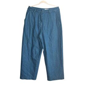 Old Navy Womens hi Wide Leg Jeans Trousers 12 Blue Denim Career Casual Feminine